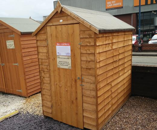 B and Q shed exterior