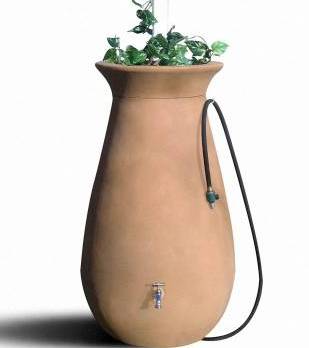 Terracotta effect urn