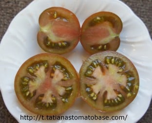 Black Russian tomato cut through