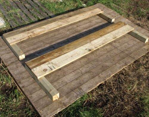 Constructed ends of the raised bed frame