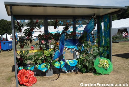 Decorated bus stop at Tatton Park show