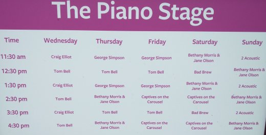 Piano Stage timetable