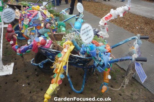 Wheelbarrow garden - plastics